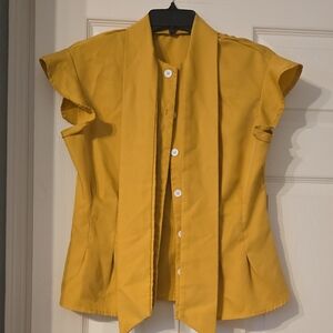 Yellow Button-Up Blouse